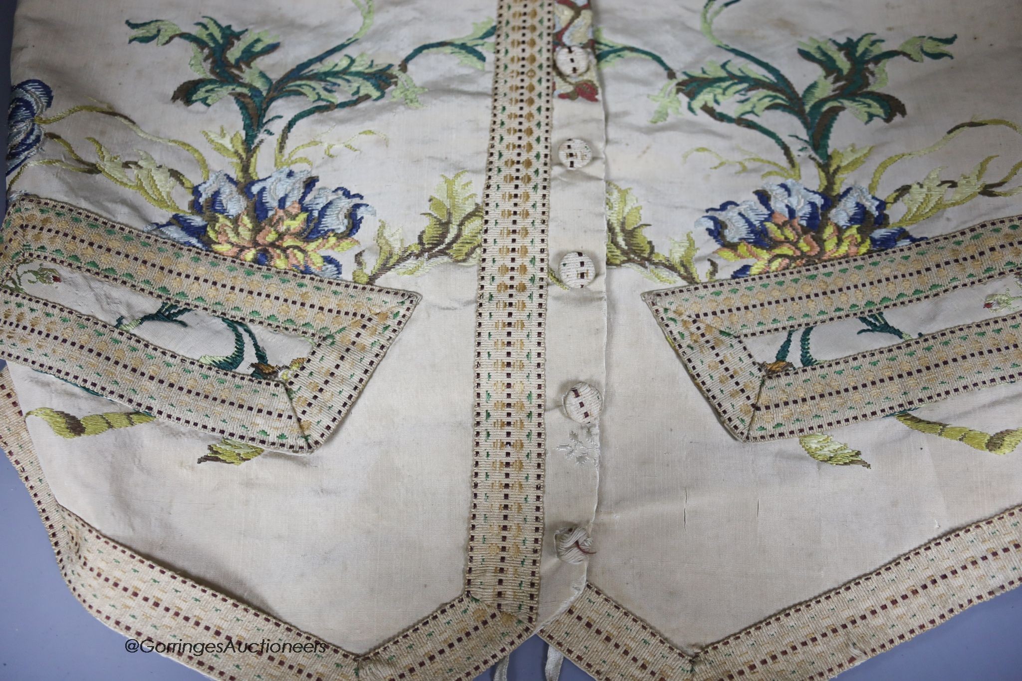 A late 18th century brocade child's waistcoat